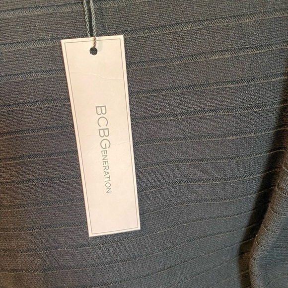 BCBG Black Ribbed Long Sleeve Top - Picture 5 of 10